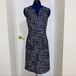 Karl Lagerfeld Distressed Edged Tweed Dress